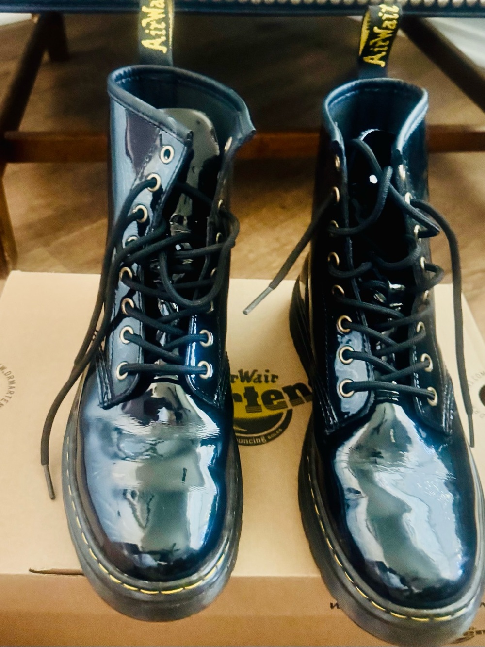 Dr. Martens Glossy Black Patent 8-Eye Combat Boots